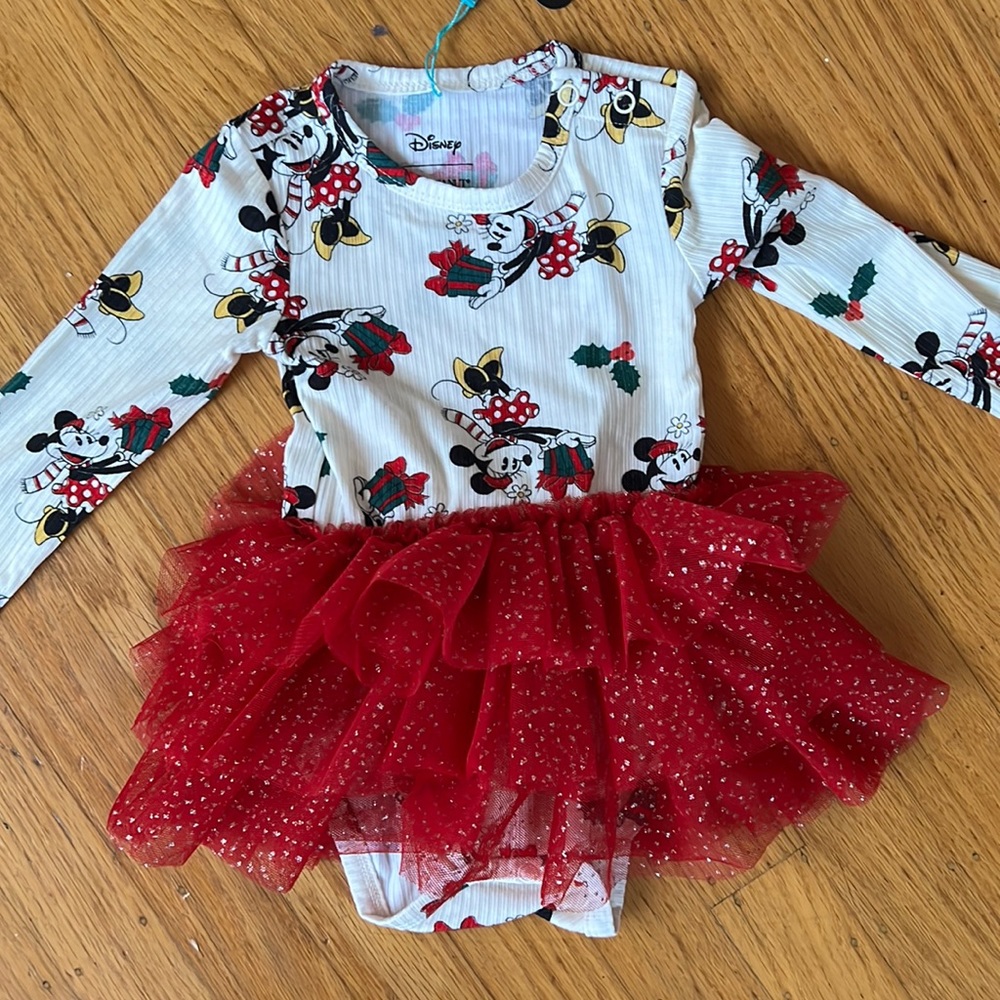 NWT Posh Peanut Minnie Mouse Tulle Bodysuit Size 6-12M!